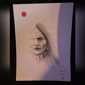 Signed & Personalized Native American Portrait by Johnny Tiger Jr. – $250